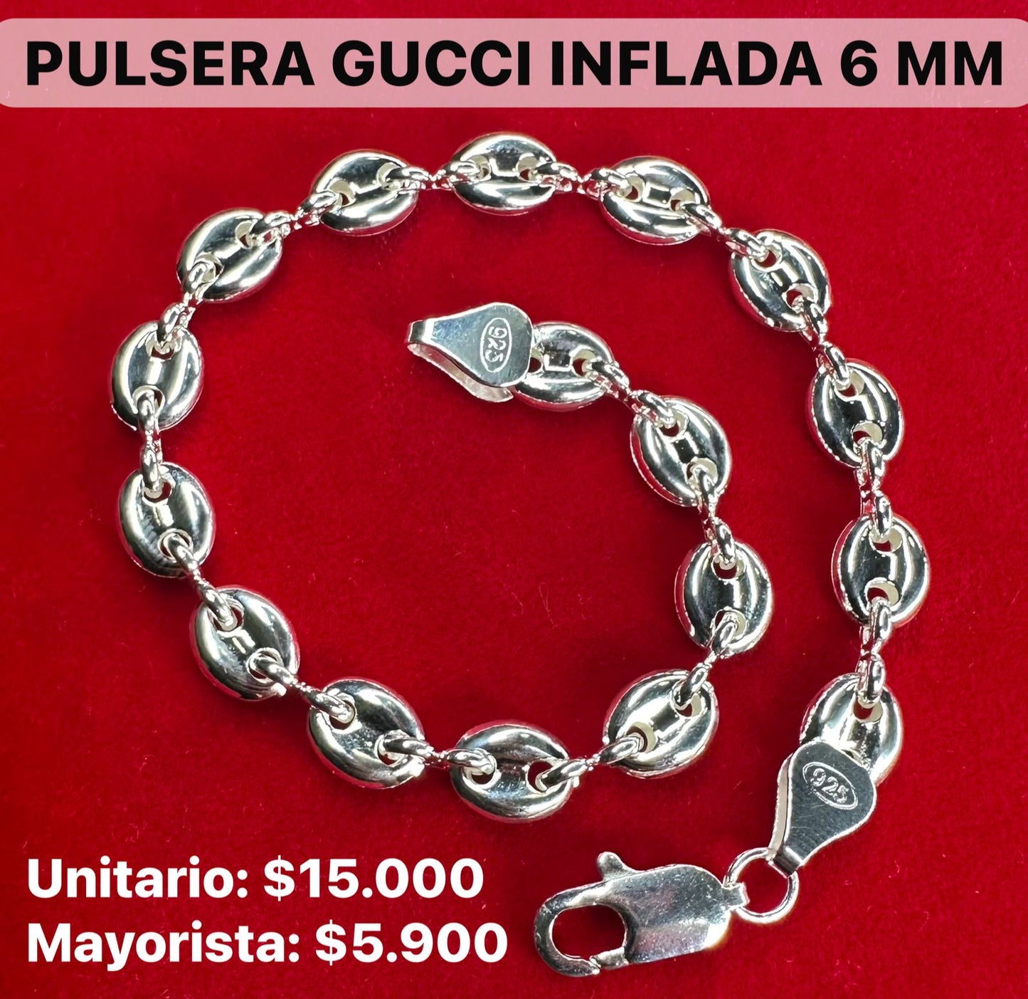 Pulsera Gucci Inflada 6 Mm