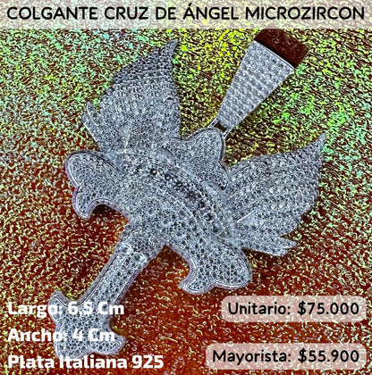 COLGANTE CRUZ DE ÁNGEL🪽MICROZIRCON