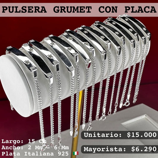 PULSERA GRUMET CON PLACA