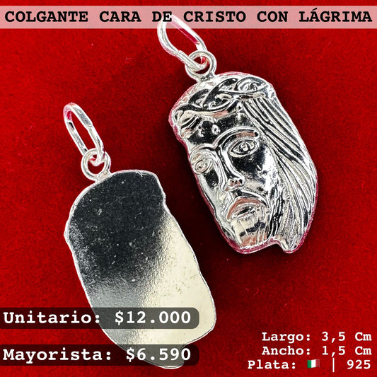 COLGANTE CARA DE CRISTO CON LÁGRIMA