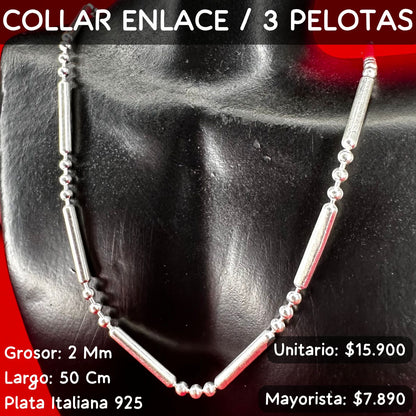 COLLAR ENLACE / 3 PELOTAS 🔗 50x2