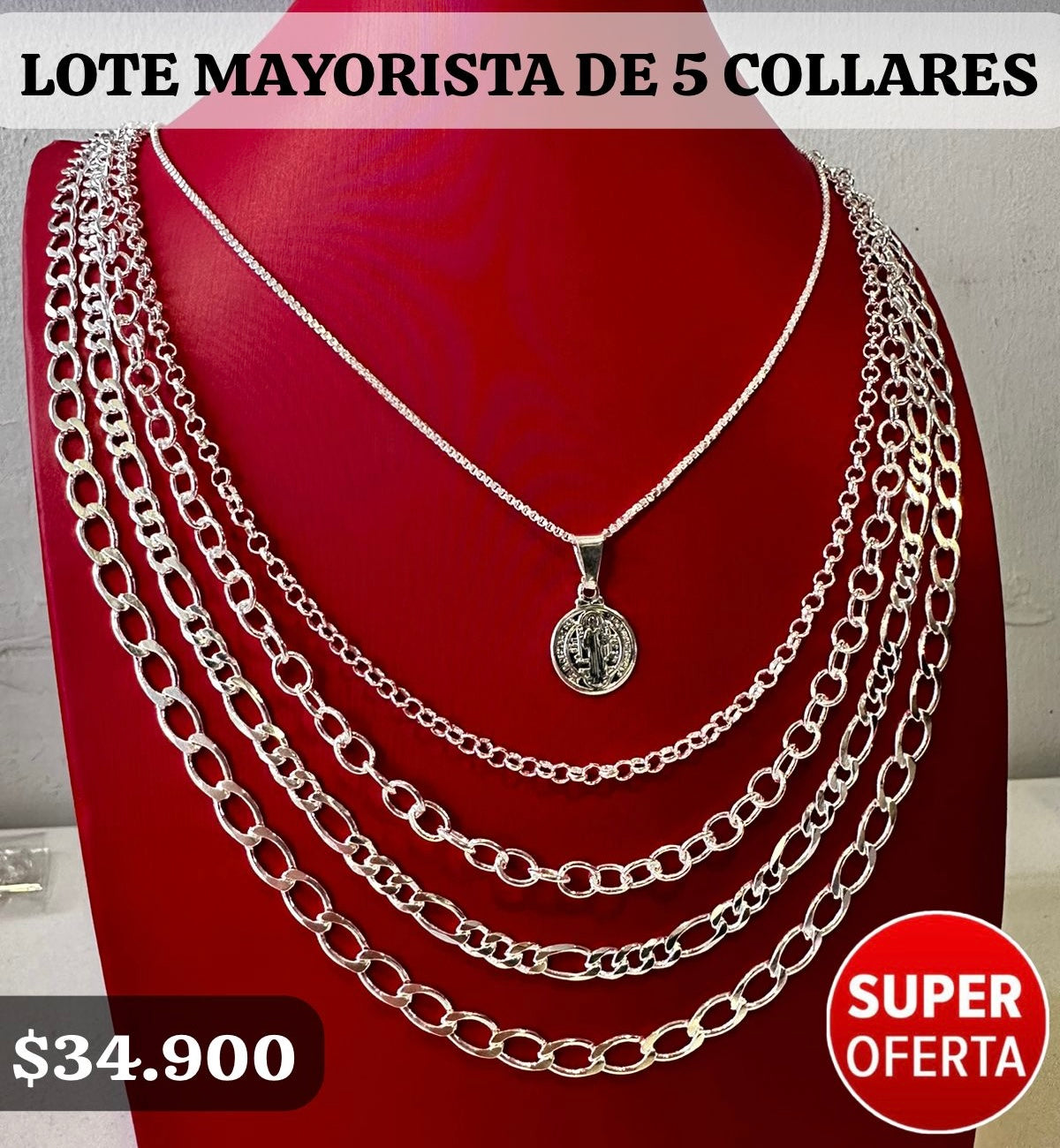 Lote Mayorista 5 Collares + 1 Colgante ⛓️