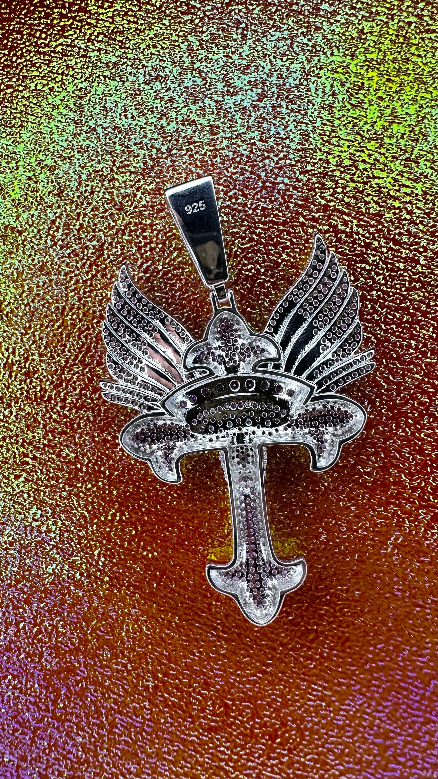 COLGANTE CRUZ DE ÁNGEL🪽MICROZIRCON