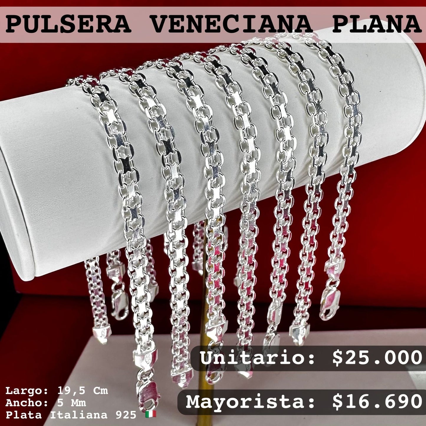 PULSERA VENECIANA PLANA