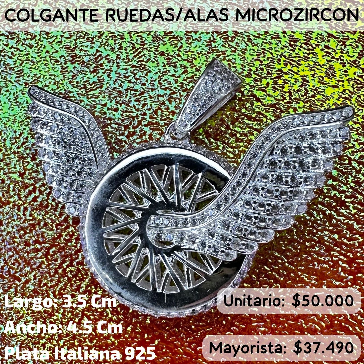 COLGANTE 🛞 RUEDA/ALAS🪽 MICROZIRCON