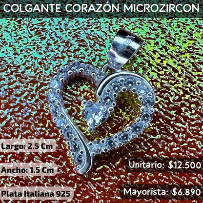 COLGANTE CORAZÓN 🤍MICROZIRCON 💎