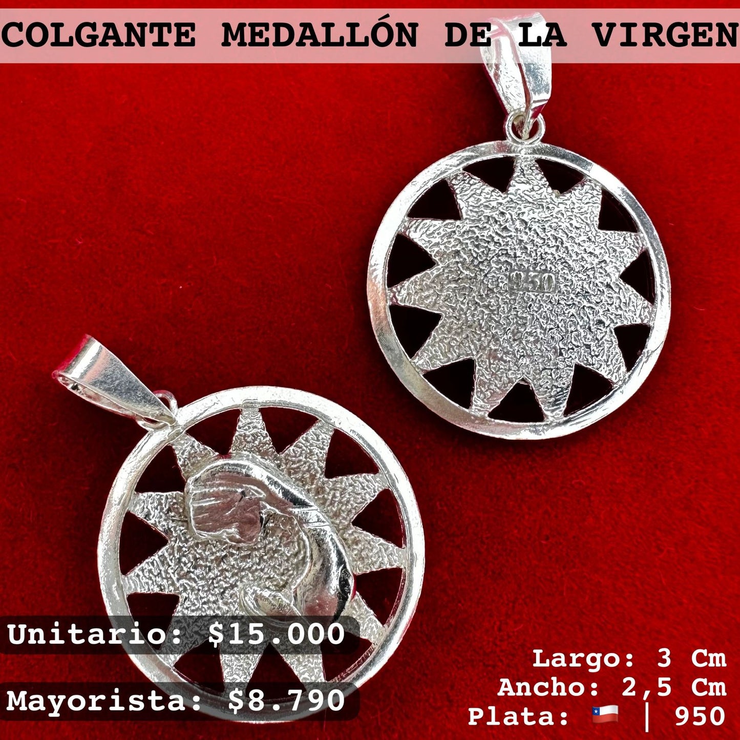 COLGANTE MEDALLÓN DE LA VIRGEN 🙏🏻